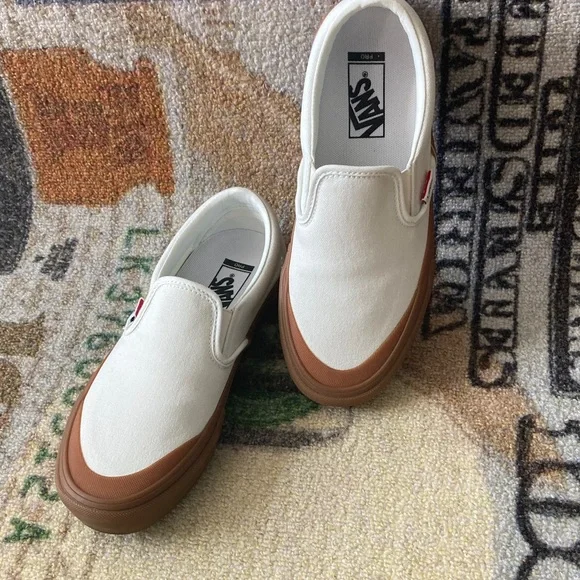 Vans Slip-On Pro Shoes Sneakers Pearl Gum White Tan Size 9 Women’s = 7.5 Mens - Picture 5 of 16